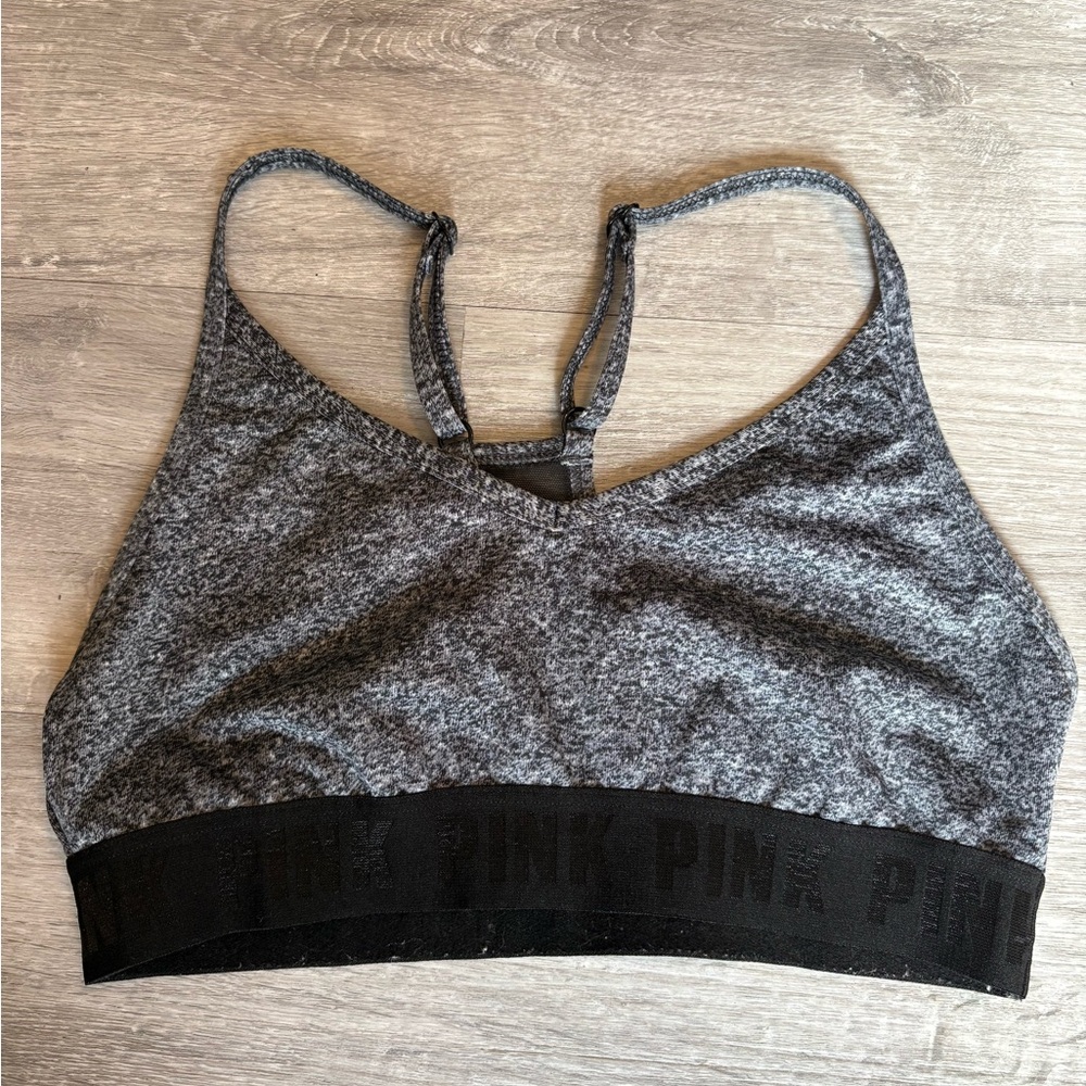 Pink Victoria's Secret Women's Black and Gray Sports Bra Medium - Picture 11 of 15